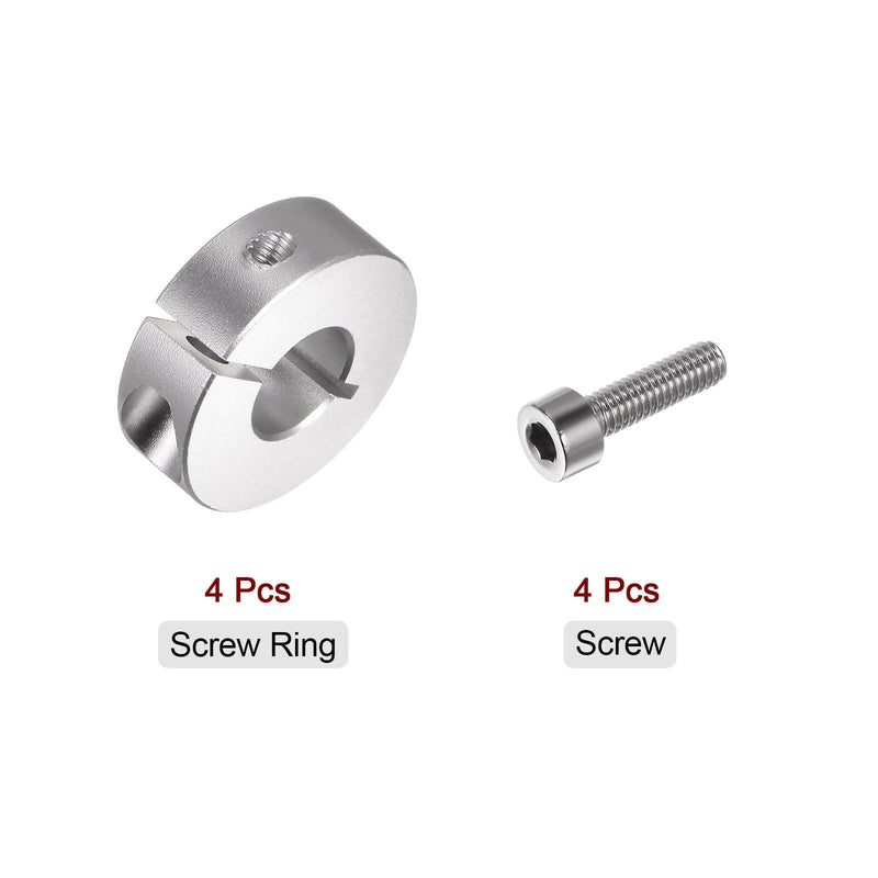 [Australia - AusPower] - HARFINGTON 4pcs Shaft Collar 12mm Bore Aluminum Alloy Set Screw Split Clamp-On Collars, 30mm OD, 10mm Width, for Wheel Barrow Axle, Gearbox Assemblies, Machine Tools, Industry, Anodization 