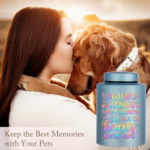 Urn for Dog Ashes Cat Cremation Urn Personalized Keepsake Pet Funeral Urns Pet Urn-Blue