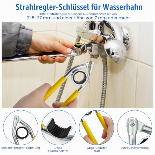 Tap key, aerator key, water outlet descaler attachment | Portable non-slip remover tool for M16/M18/M20/M22/M24/M28