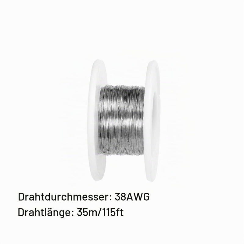 sourcing map 0.1 mm 38AWG Heating Resistance Wire Nichrome Cable for Heating Elements 115ft de 38AWG / 0.1mm x 35M