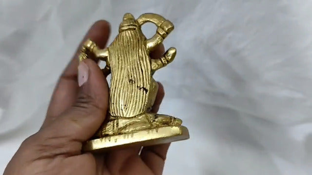 Brass Mahakali on Shiva Idol 2.5 in (150g) – Hindu Goddess Kali Statue, Handcrafted Brass Deity Figurine for Home Temple, Puja & Meditation Decor | Vastu-Inspired Spiritual Showpiece & Devotional Gift