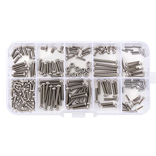INJORA stainless steel hex screws, pins and nuts hardware kit for TRX4M 1/18 RC crawler car, pack of 2