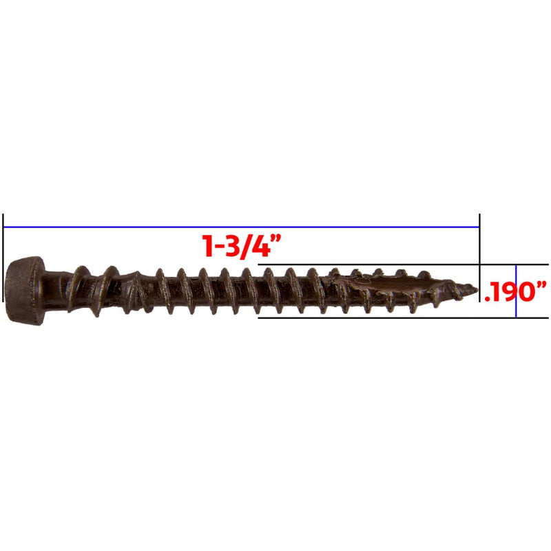 Jake Sales #10 x 1-3/4" Mocha Composite Decking Exterior Coated Wood Screw Torx/Star Drive Head - AQC Lumber Compatible (1 Pound ~130 Screws) MOCHA 1 POUND -130 SCREWS