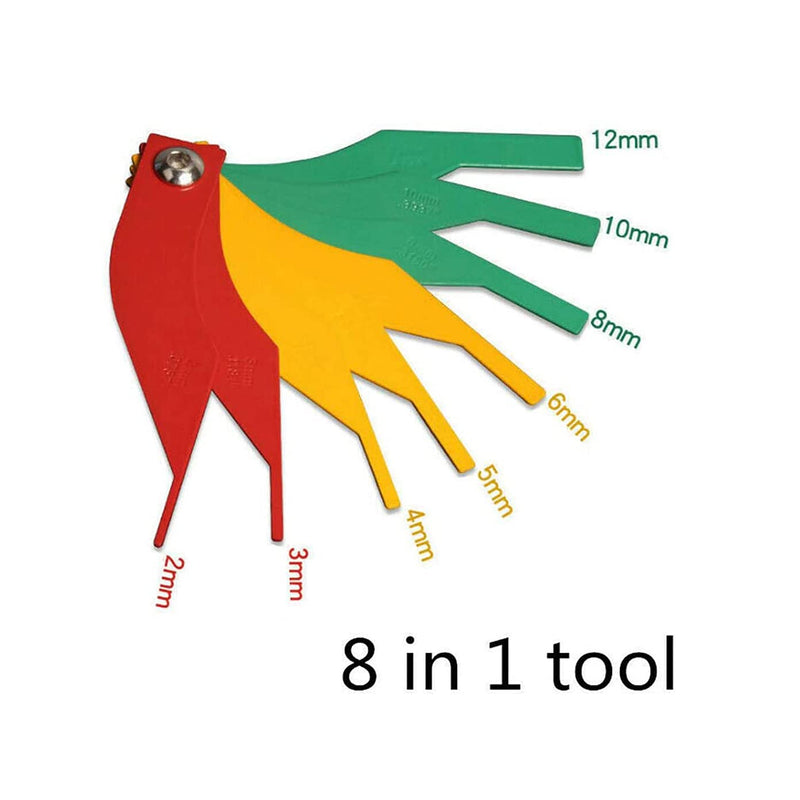 [Australia - AusPower] - Hsthe Sea Brake Pad Gauge, 8-in-1 Thickness Gauge Measuring Ruler Tool Car Brake Pad Feeder Chuck, Brake Pad Thickness SAE & Metric Gauge 8-Piece Tool Set 