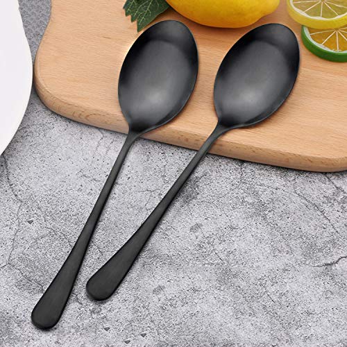 AOOSY 6 Pcs Matte Black X-Large Servin Spoons, 9.8 In Serving Tablespoons 6Pcs-Black