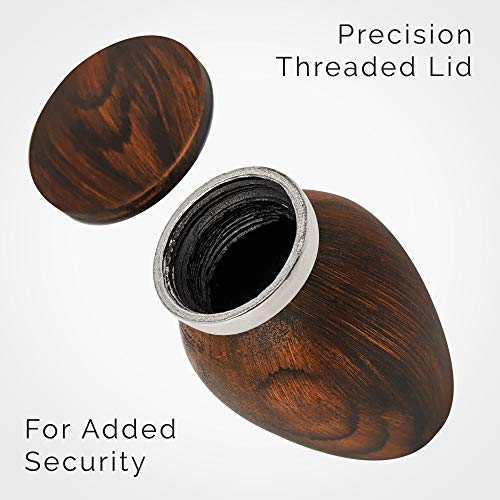 4 Pack Small Keepsake Urn for Human Ashes | Metal Wooden Cherry Style | Mini Little Memorial Ash Container | Perfect Compact Tribute for Loved Ones | Male Female Man or Woman 4 Cherry