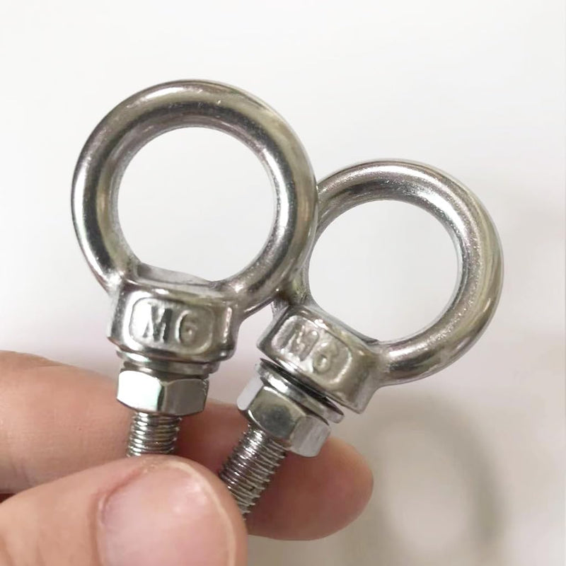 [Australia - AusPower] - Shoulder Eye Bolt, M6 Stainless Steel Eye Bolts1.2" Heavy Duty EyeBolts Screws, 5 PCS M6 (Thread Length 30mm), Accessories Include Nuts and Washers Set 