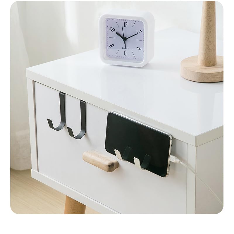 [Australia - AusPower] - Over The Door Cabenit Drawer Hooks, J-Shape No Drill Carbon Steel Metal Heavy Duty Easy to Install Hook for Small Kitchen Cabenit Narrow Door Back Holder Bathroom Drawer for Hanging Towels (4, White) 4 