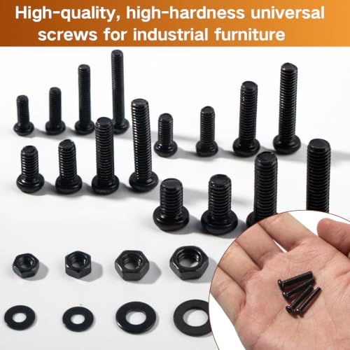 VAPKER 835-piece metric pan head machine screw assortment with black oxide Phillips screws, nuts, and washers