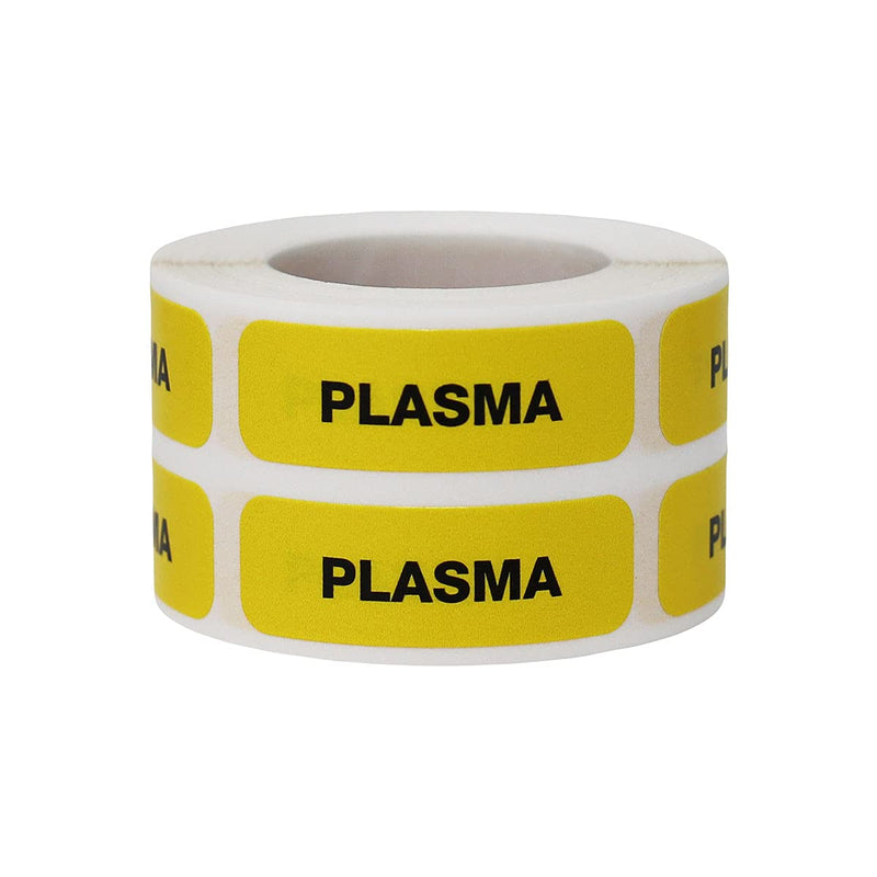 Plasma Medical Healthcare Labels, 0.5 x 1.5 Inch Rectangle, 500 Total per Roll