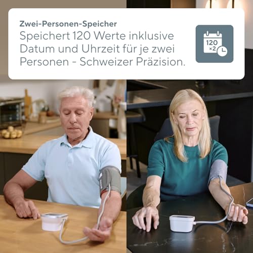 B.Well TH-75 Blood Pressure Monitor | AFib Detection & Automatic Measurement | Swiss Quality Standard, Clinically Validated, 3CHECK-Triple Measurement, 2×90 Memory, Cuff 22-42cm, Power Adapter TH-75 with power supply