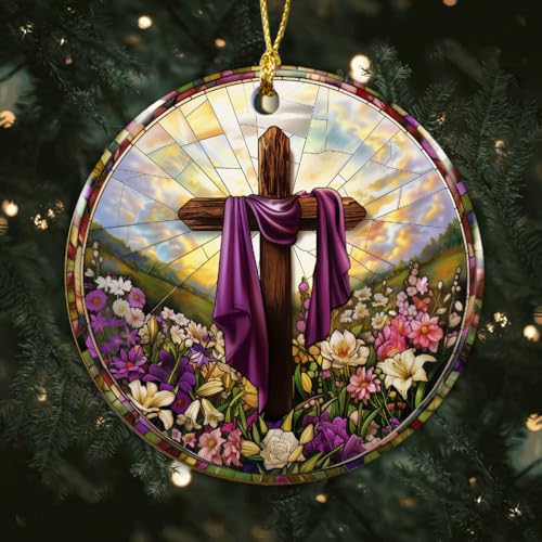 Cross Ornaments for Christmas Tree - Religious Easter Ornaments Cross 2025, Christian Ornament, Christian Religious Gifts for Women, Men, Church Decorations