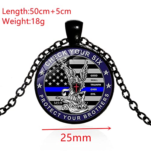 Saint Michael Pendant Necklace for Men Women,The Archangel St Michael Protection Necklace Mens Womens Jewelry Necklace Gift Black Link Chain Religious Necklace 20'' Chain+2'' Extender Come Gift Box