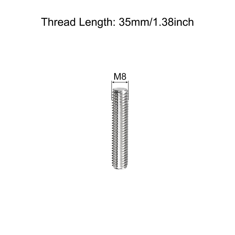 [Australia - AusPower] - MECCANIXITY Fully Threaded Rod M8 x 35mm 1.25mm Thread Pitch 304 Stainless Steel Right Hand Threaded Rods Bar Studs 15 Pack 