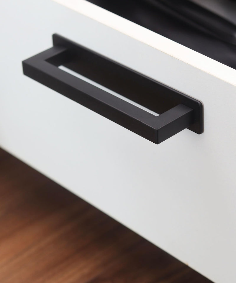 RVPEKUPE Adhesive Cabinet Handles Stick on Handle Self Stick Sliding Shower Door Handle 6" Black 8-Pack Overall Length 6"