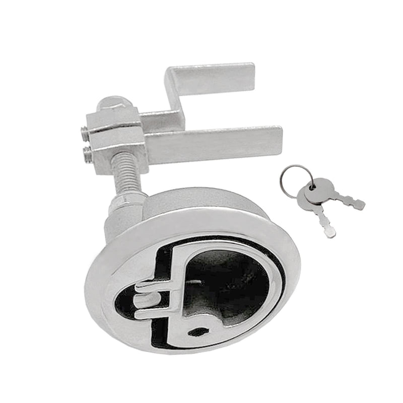 ISURE MARINE Grade 316 Stainless Steel Boat Floor Buckle Hatch Latch FlushTurning Lift Handle Lock Style with 2 Keys and Accessories Screws