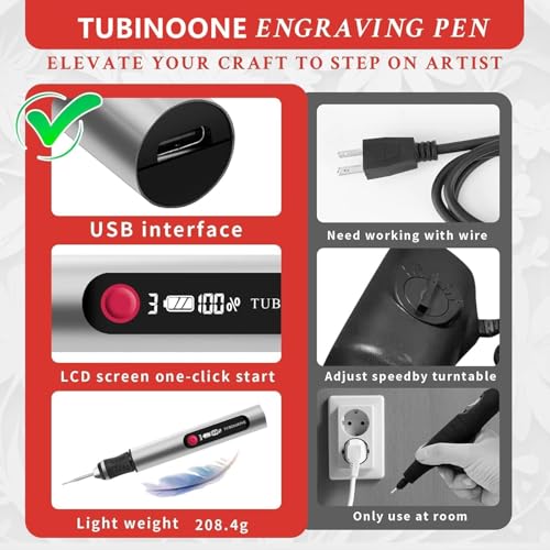 Engraving Pen, Ultimate Cordless Portable Engraver for Artists and DIY Enthusiasts – Engrave Over 50 Surfaces – Beginner Friendly – Rechargeable – Includes 30 Bits & Silver