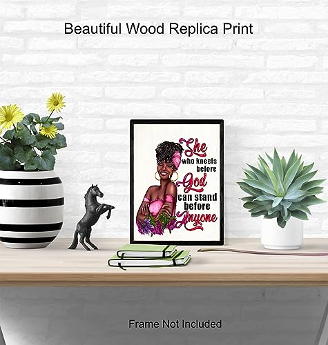 Black Girl Christian Wall Decor - Bible Verse Christian Gifts for African Americans - Religious Wall Art for Women - Jesus Poster for Black Women, Woman - spiritual Gifts, Scripture, Psalms, Prayer