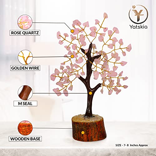 Rose Quartz - Crystal Tree - Bonsai Tree - Tree of Life - Gemstones - Mini Gem Tree - House Warming Gifts New Home - Spiritual Gifts - Crystal Gifts Rose Quartz