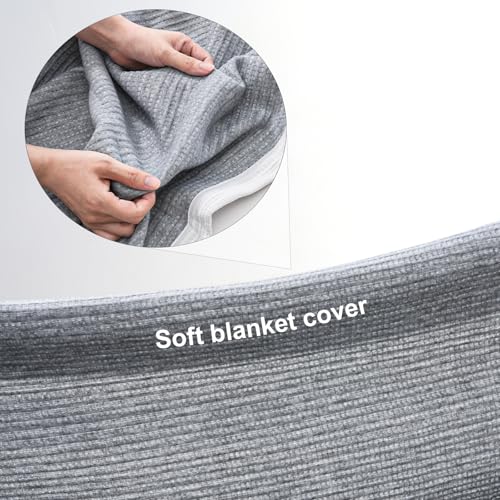 Soft Microfiber Double-Sided Blanket, Bicolourable, Breathable, 80 x 59 inches (Grey-White) Grey-white