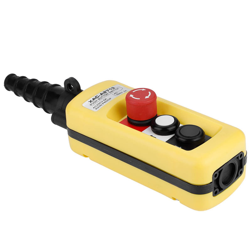 Crane Lift Control Switch XAC-A2713 Suspension Lifting Control Unit with Push Button Switch for Crane with Emergency Stop (2 Buttons) 2 buttons