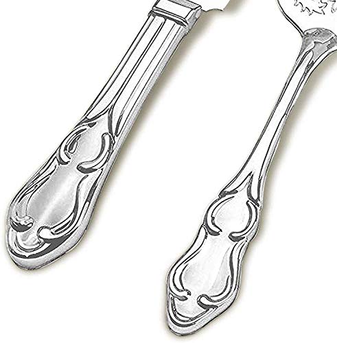Strova Silver Wedding Cake Serving Set - Elegant Cake Cutting Knife and Server for Event Use Silver Plated