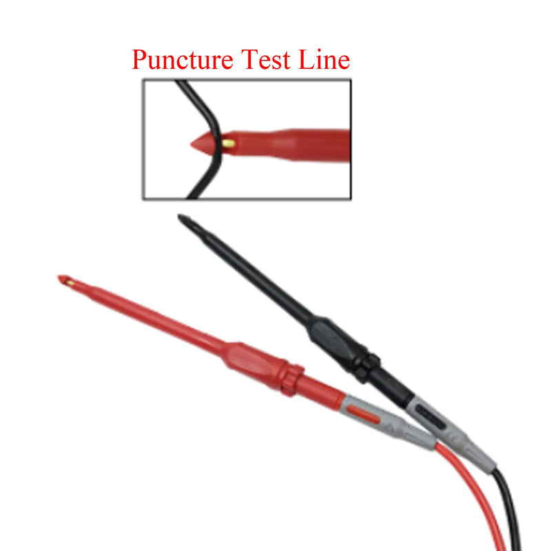 [Australia - AusPower] - 2pcs Black and Red Automotive Wire Piercing Probes Clip Test Lead Puncture WireBack Probe Pins Screw Thread Probe Pins Testing Kit for 4mm Banana Extended Test Cable 