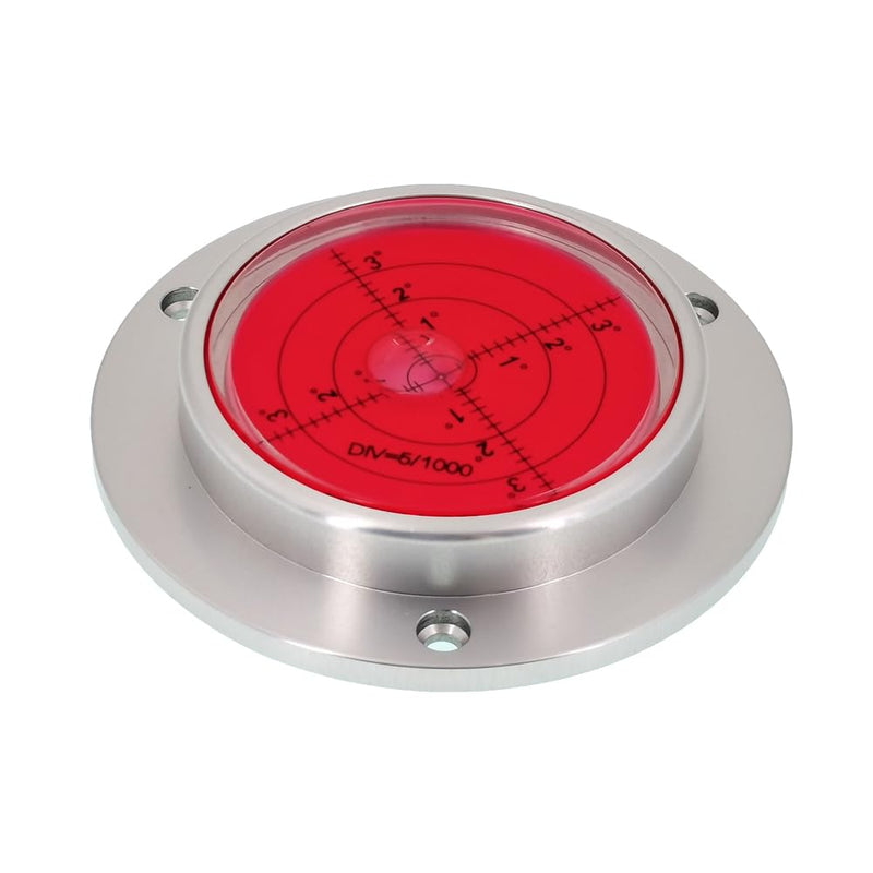 [Australia - AusPower] - Metal Horizontal Bubble Cow Eye Level Universal Horizontal Bubble Flange Water Bubble Level Horizontal Bubble Small Household (90x16mm（Silver red）) 90x16mm（Silver red） 
