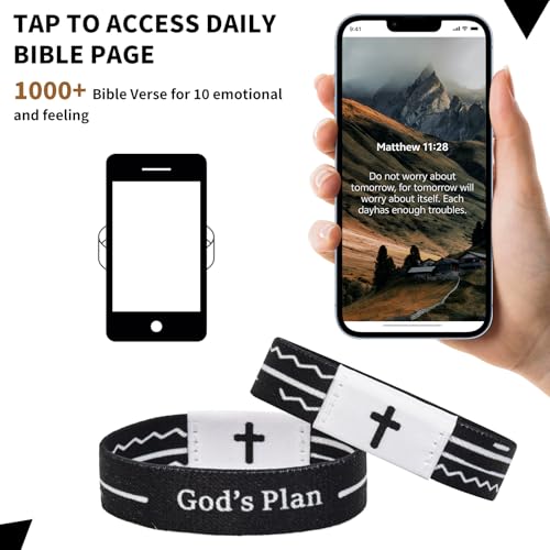 Bible Verse Bracelet - Inspirational Christian Jewelry for Women, Men, Teens - 10 Emotional Themes - Daily Scripture Learning & Faith Gift for Birthdays, Baptism, Easter Bible Verse Bracelet