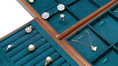 Best Balmy Wood 15 Grids Jewelry Tray with Removable Inserts Jewelry Pads Ring/Earring,/Stud/Brooch/Pins Display Organizer Tray (Ivory) Ivory