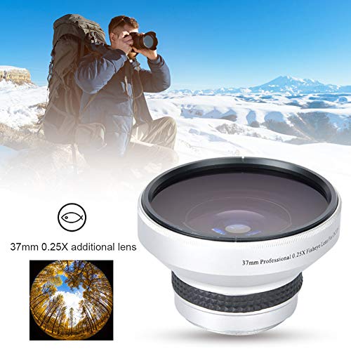 Super Fisheye Lens 37mm 0.25X Attachment for Dramatic Wide Angle Shots and Macro Photography with 37mm Camera Lenses