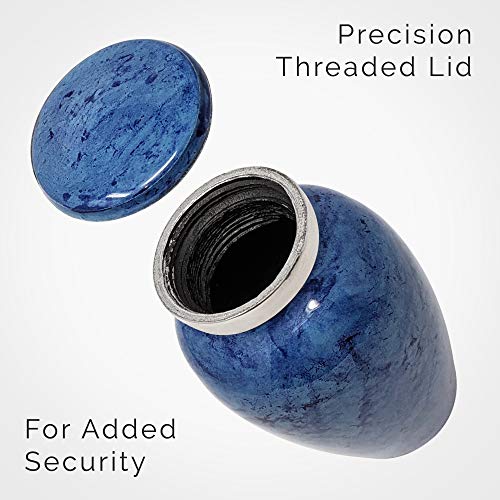 Small Cremation Urn for Human Ashes Keepsake - Miniature Memorial Urns, Personal Cremation Keepsake for Ashes, Mini Ash Holder, Elegant Tribute for Loved Ones, Compact Memorial Container 1 Light Blue