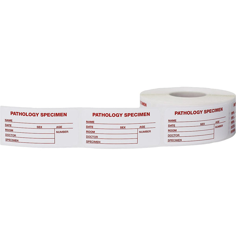 Pathology Specimen Medical Healthcare Labels 1.125 x 2.375 Inch 500 Total Labels