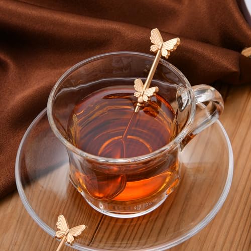 10 Boxes 20 Pcs Butterfly Tea Spoons for Wedding Favors Coffee Spoon Tea Party Souvenirs Bridal Baby Shower Guests Return Gift Individual Package (10) 10