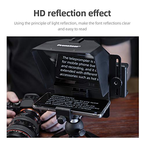 AMBITFUL 7.5'' Mini Teleprompter W/Desktop Tripod for Smartphone & DSLR Teleprompter + Tripod