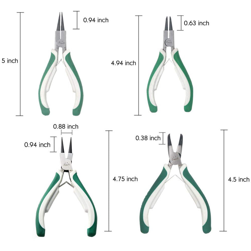4 Pcs Mini Snap Ring Pliers Set Heavy Duty External/Internal Circlip Pliers with Straight/Bent Jaw for Ring Remover Retaining