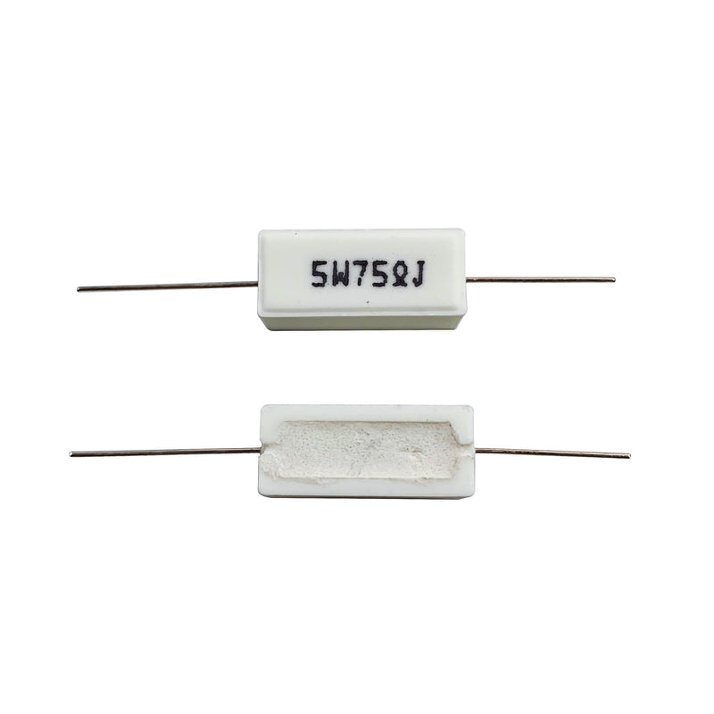 [Australia - AusPower] - 30 Values 60 Pieces Ceramic Cement Resistor KIT 5W Resistance 5 Watt ±5% Power Resistors (0.01 Ohm - 100 Ohm) 0.01Ω-100Ω 60 PCS 