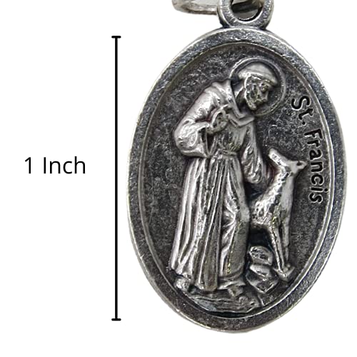 Needzo Silver Toned Saint Francis Pocket Token Medal with Inspirational Prayer Card, Christian Gifts for Men and Women, 1 Inch