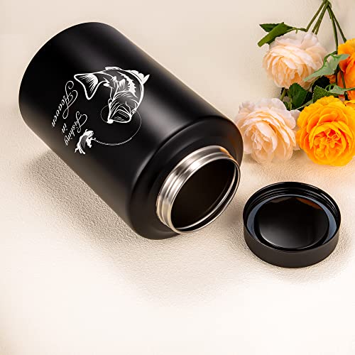 Gredstar Adult Urn for Ashes Fishing Cremation Urns Black Large Decorative Memorial Keepsake Urn for Human Remains - Up to 220 lbs