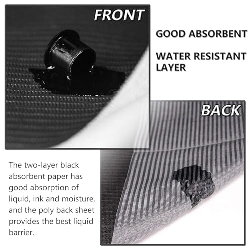 Dental Bibs - Pack of 35 Tattoo Dental Bibs 45.5 x 33 cm 3-Layer Waterproof Tattoo Table Covers Tray Clean Pad Multi-Purpose Black Tattoo Bibs 35 Pieces Black
