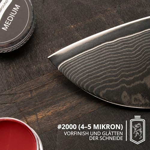 Bacher Red 2000 Scraper Paste for Knives & Strops - 100 g | Weich ohne Hitze | Schleifpaste Messer, Polierpaste Lederscheibe | mittel 4-5 µm | ca. 50-100 Anwendungen | Applikator