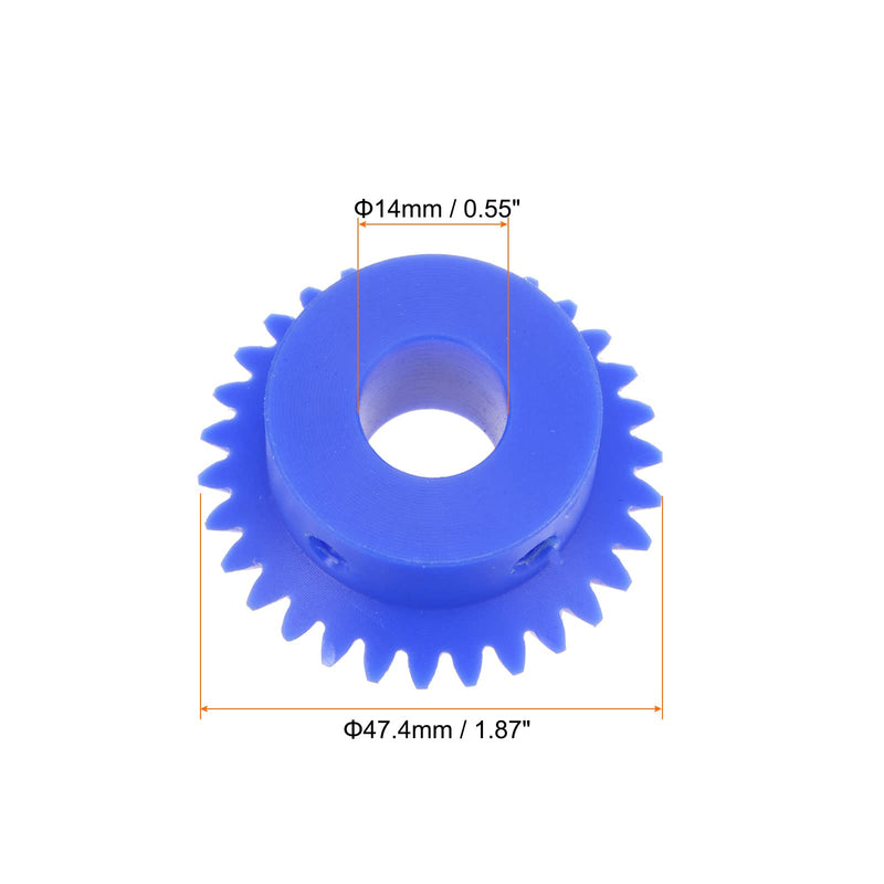 [Australia - AusPower] - 1.5 Modulus 30 Teeth 14mm Inner Hole Tapered Bevel Gear 1:1 Plastic Miter Gear with M5 Fixing Hole and 2pcs M5 Set Screws 30T 