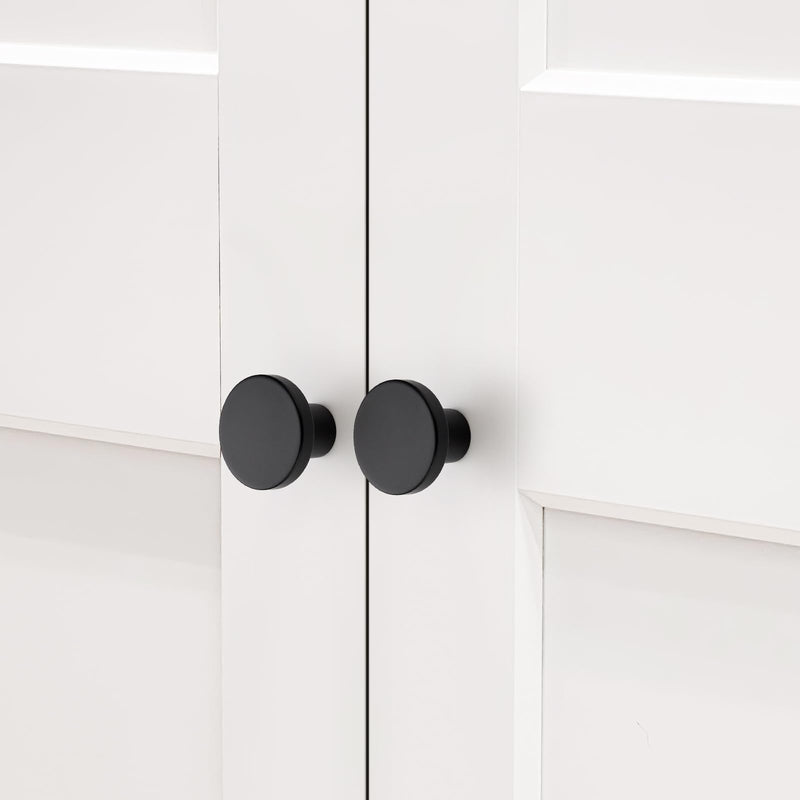 HOME EDIT 30 Pack Black Cabinet Knobs, 1-1/5 Inch Round Drawer Knobs for Kitchen Cabinets, Dressers & Closet Doors