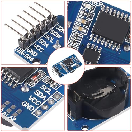 Real Time Clock RTC Module Compatible with I2C Real Time Clock, Precision Real Time Clock Module, Clock Module IIC RTC Module for Arduino and RPi with Battery (Pack of 3)