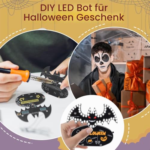 Soldering Kit, Bat LED Light Soldering Exercise Kit, DIY Electronic Kits for Beginners, Teaching and Learning Training, DIY Soldering Project, LED Lamps Kit, for STEM Fans