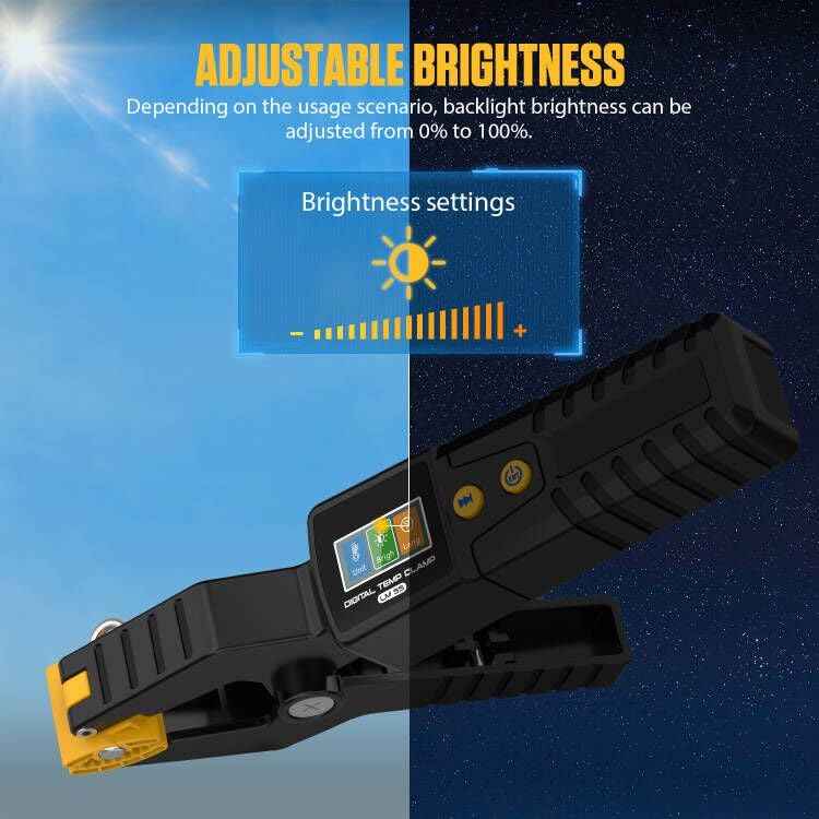 [Australia - AusPower] - Digital Temp Clamp,LM55 HVAC Temperature Clamp Meter,Clamp HVAC Thermometer with High Precision Sensor, Measurement Range of -20 to 150°C,Data Waveform Display 