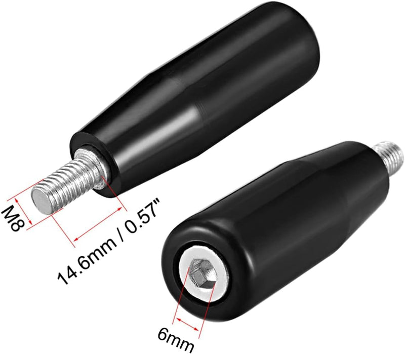 [Australia - AusPower] - (2Pcs) Revolving Handwheel Machine Handle M8 Male Threaded Stem for Milling Machinery 