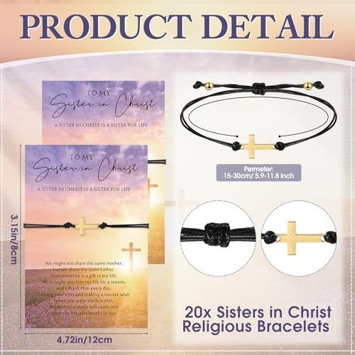 Landical Religious Cross Bracelets for Women Adjustable Jewelry 10