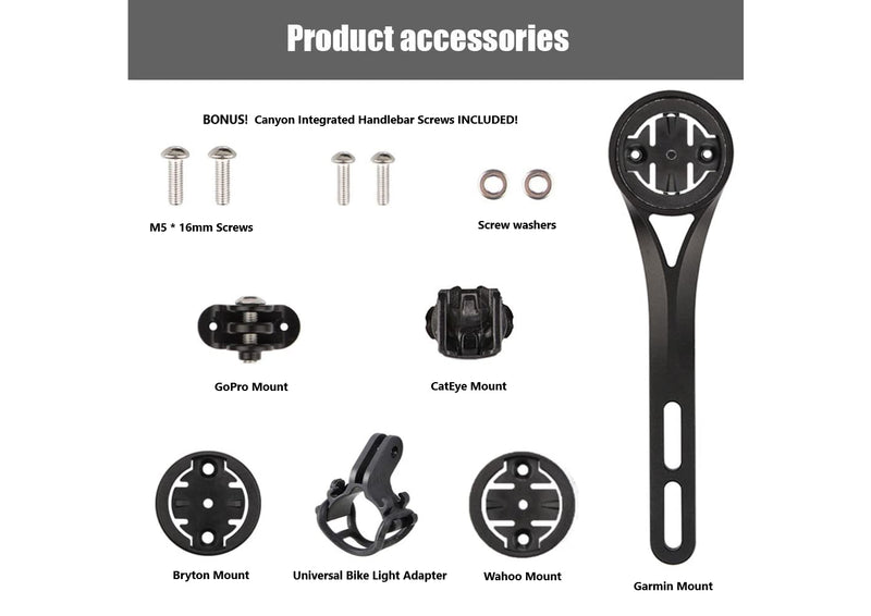 [Australia - AusPower] - Integrated Aero Handlebar Out Front Cycling Computer Road Bike Mount Compatible with Garmin, Wahoo, CatEye, and Bryton with GoPro Action Camera and Bike Light Attachment 