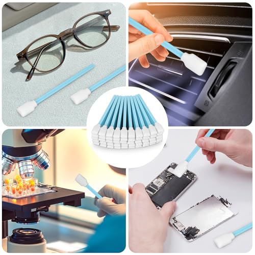 Foam Cleaning Swab Sticks, Dust-Free Cleaning Sponge Tip Swabs Printer Heads, Scanners, Camera Lenses, Chip Hard Disk Industries, Optical Lenses and Optical Equipment (200) 200
